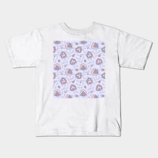 Whimsical floral folk pattern in digital lavender Kids T-Shirt